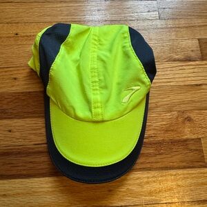 Brooks Neon Yellow and Black Running Hat